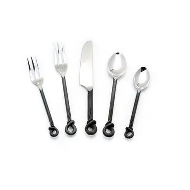 modern design stainless steel flatware cutlery spoons forks & knife with twisted handle for sale in wholesale price