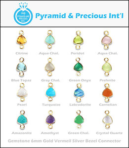 Turquesa Trillón Forma Corte facetado 925 Conector de plata esterlina 6mm Bisel Oro Vermeil Colgantes finos Encantos para regalo - Product Image 3