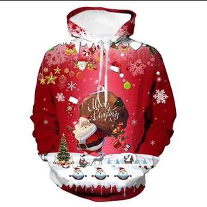 Custom <b>Christmas</b> Men's Pullover <b>Hoodie</b> Comfortable Fashionable 100% Polyester <b>Christmas</b> with Custom Logo Low MOQ - Product Image 2