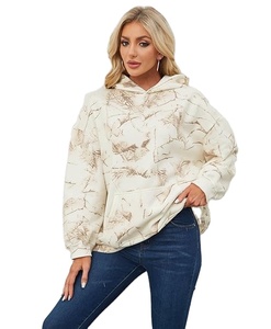 Nouveau Camo De Luxe Femmes Hoodies Haute Qualité Coton Polaire Acide Lavage Pull Lourd Streetwear Boxy Fit Hiver Automne - Product Image 1