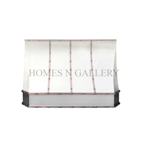 Hotte murale en acier inoxydable de haute qualité personnalisée avec garniture à rivets et design à bandes pour la ventilation de cuisine - Product Image 4