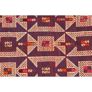 Alfombra Turca de 6.1x7.9 pies, Alfombra Vintage de Lana Roja y Azul Estilo Suroeste - Product Image 5