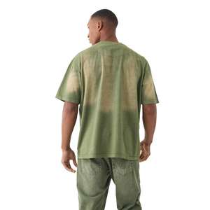 Venta al por mayor camisetas lavado con ácido camiseta personalizada de alta calidad de algodón Boxy Fit recortada impresión Sun Faded gráfico camisetas hombres camiseta - Product Image 2