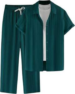 Conjunto de Camiseta y Pantalones Cortos Casuales Transpirables de Estilo Urbano, Verano 2023, Estilo Vintage para Hombre, Conjunto de 2 Piezas, Ropa Deportiva de Manga Corta - Product Image 1