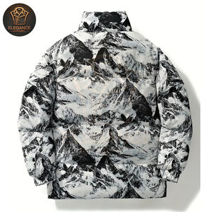 Chaqueta acolchada impermeable para hombre, chaquetas acolchadas para exteriores, servicio OEM de impresión de logotipo personalizado en negro con chaquetas de hombre de color blanco - Product Image 3