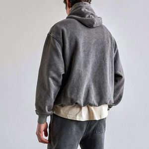 Winter Heavyweight 420 Gsm 100% Cotton <b>Hoodie</b> Sweatshirt NO <b>String</b> Custom Men Distressed Oversized Blank Acid Washed Vintage - Product Image 2