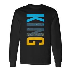 Camiseta de Manga Larga King Streetwear en Azul Gamma, Diseño Vertical Promocional - Product Image 1