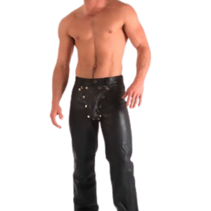 Zip Leather Boxers Black Faux Leather Fetish Clubwear Underwear - Product Image 6