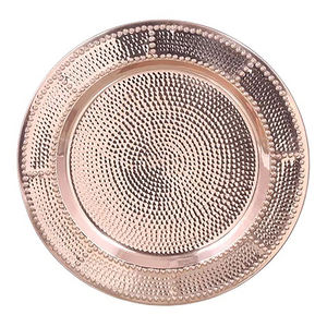 Serveur de plaque de cuivre martelé de concepteur classique chargeur en métal écologique fait à la main pour la restauration et le service de nourriture - Product Image 6