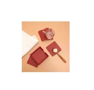 Dessous de verre en cuir fait main avec support Dessous de verre en cuir noir avec support et utilisation à la main au meilleur prix - Product Image 5