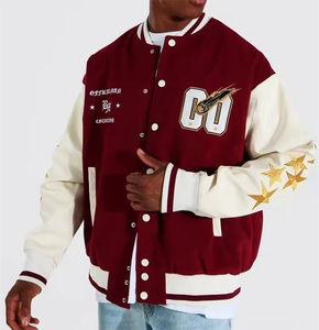 Veste d'université sportive pour homme avec corps Softshell et illustration en chenille personnalisée apportant un attrait athlétique intemporel - Product Image 1