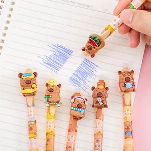 Stylos gel bleus effaçables avec motif Capybara pour l'école et le bureau - Product Image 4