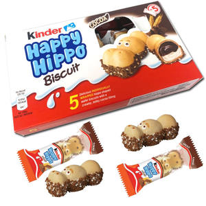 Galletas Rellenas de Crema de Cacao Kinder Happy Hippo Originales al por Mayor, Paquete de 5, Bocadillo Crujiente de Chocolate para Niños y Adultos - Product Image 4