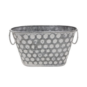 Maceta en relieve con forma de bolso Rectangular de Metal moderno, maceta estándar antigua blanca Oxodise para decoración de jardín de suelo interior y exterior - Product Image 5