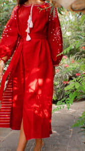 ชุดเดรสยูเครนสำหรับผู้หญิงชุดเดรสแฟชั่นปักลายระบายอากาศได้ดี - Product Image 6