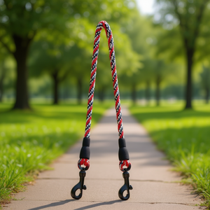 <b>Dual</b> <b>Leads</b> Patterned Round Rope <b>Dog</b> Leash for Pet Owners - Product Image 3