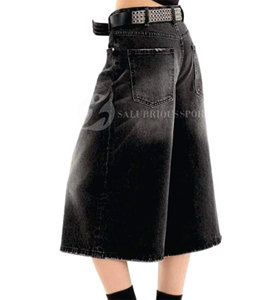 New Arrival <b>Women's</b> High Quality Mid Waist Denim <b>Shorts</b> Regular Fit <b>Long</b> Length 100% Cotton Quick Dry Summer Customized Logo Hip - Product Image 6
