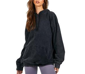 Vente en gros de services OEM de sweats à capuche délavés à l'acide de meilleure conception pour femmes sweats à capuche délavés à l'acide de couleur légère pour femmes - Product Image 1