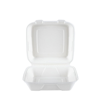 Boîte d'emballage rectangulaire écologique pour fast-food en bagasse