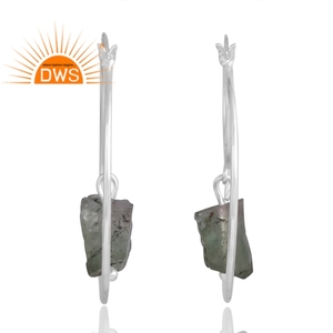 Pendiente de piedras preciosas de fluorita Natural de Plata de Ley 925, joyería personalizada para mujer, regalo para ella - Product Image 1