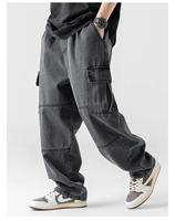Jeans pour hommes de haute qualité, personnalisés, à la mode, gris noirâtre, baggy cargo, coupe droite, nouveau style de jeans grande taille en coton/élasthanne