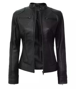 Venta al por mayor OEM personalizado chaquetas de cuero de alta calidad de cuero de vaca Moto Biker chaquetas de abrigo para hombres y mujeres - Product Image 6
