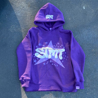 Diseño personalizado hombre púrpura azul gris sudaderas con capucha sin bolsillos 3D puff impresión gráfica para hombres unisex