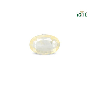 Saphir Jaune Naturel (Pukhraj) 5,87 Carats, Taille Ovale Facettée, Pierre Précieuse Libre, Pierre Rouge, Taille 1,5 mm, Hauteur 8 mm, Trou 1 mm - Product Image 1