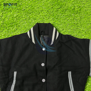 Chaqueta universitaria de lana de Estilo Vintage para mujer con logotipo personalizado al por mayor, nueva temporada de invierno al aire libre bordada a la moda - Product Image 3