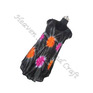 Robe longue en rayonne imprimée Tie Dye pour femmes Robe parapluie Tie Dye Colorful Design Rayon Beach Wear Umbrella Tie Dye Dress - Product Image 5