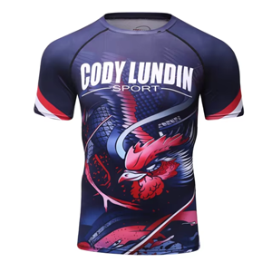 เสื้อยืดรัดกล้ามเนื้อยืดหยุ่นใช้ได้ทั้งชายและหญิง MMA Rashguard การยกกระชับศิลปะการต่อสู้ - Product Image 2