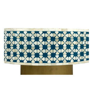 Espacios de vida urbana Mesa de centro Artesanal Blanco Minimalista Diseño de incrustaciones de hueso geométrico Superficie Lisa Patas ajustables - Product Image 4