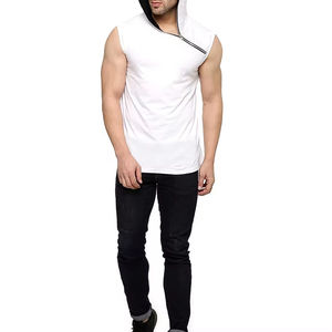 Hot Selling Winter 100% Cotton <b>Sleeveless</b> Gym Hoodie for <b>Men</b> with Custom Logo Printing Anti-Pilling & Breathable Sporty Design - Product Image 2