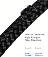 Corde d'escalade extérieure en polyester, corde statique de montagne, 4-14 mm, plusieurs tailles, corde de sécurité certifiée par l'usine