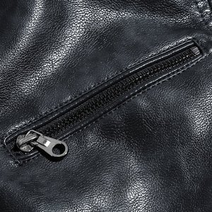 แจ็กเก็ตหนังแกะแท้สำหรับผู้ชายเสื้อแจ็กเก็ตมอเตอร์ไซค์แบบลำลองระบายอากาศได้ดีมีสไตล์มีโลโก้ด้านหน้า - Product Image 6