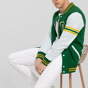 Veste de baseball brodée pour hommes en gros, vêtements d'extérieur brodés personnalisés pour le sport et le style urbain - Product Image 3