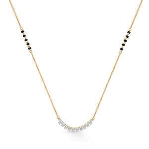Collar Mangalsutra Clásico con Diamantes Curvos para Mujer - Product Image 2