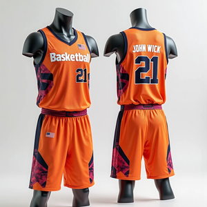 Venta al por mayor de ropa deportiva sublimada uniformes de baloncesto kits personalizados para hombres de secado rápido transpirable de tela de alta calidad Set Fit - Product Image 1