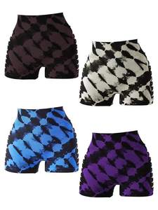 Pantalones cortos de diseño deportivo de cintura baja de nailon XL para mujer, cintura ancha y acanalada sin costuras con logotipo - Product Image 6