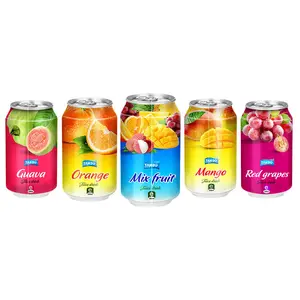 Bebida de jugo de fruta tropical pura de alta calidad de etiqueta privada con muchos sabores en 330ml enlatado de Vietnam-Diseño bajo sin MOQ