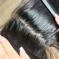 Cierre de Encaje Transparente Suizo ISEE con Línea de Cabello Natural Pre-arrancada, Base de Seda Realista Hecha a Mano, Cabello Humano, Frontales de Seda