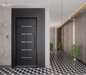 Porte en acier moderne ABSDOOR HAVANA avec détails en ruban, haute sécurité, isolation thermique, entrée manuelle, cadre large, appartement, villa - Product Image 4