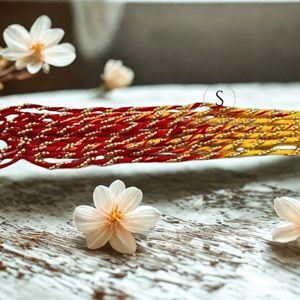 ของ Raki สำหรับ Raksha bhandhan งานด้ายแดงและเหลืองงานแฮนด์เมด rakhi สำหรับ bhaiya และ bhabhi rakhis (ชุด12ชิ้น) rakhi - Product Image 3