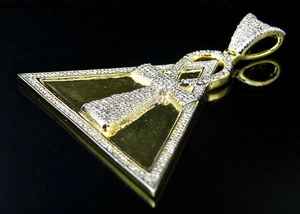 Triangle Design <b>Cross</b> Style Pendant With Moissanite Diamond Iced Out S925 <b>Silver</b> Hip Hop Jewelry For <b>Men</b> - Product Image 3