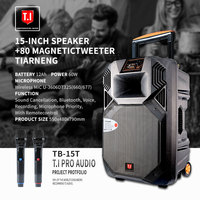 Haut-parleur de sonorisation portable sans fil T.I Ensemble de haut-parleurs et microphones rechargeables alimentés par batterie avec MP3 USB Micro SD FM