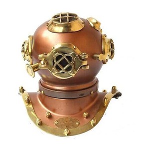 หมวกกันน็อคดำน้ำทะเลโบราณคุณภาพสูงหมวกกันน็อคตกแต่งทำด้วยมือทำจากทองเหลือง - Product Image 5