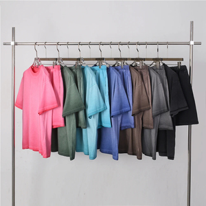 Saleh Enterprises Oversized Terry 100% Cotton Breathable T-Shirt Relax Fit Shorts Matching Lounge <b>Set</b> Casual Streetwear Summer - Product Image 6