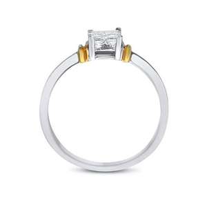 Anillo de Compromiso de Oro de 14k de Dos Tonos con Diamantes de 0.25ct, Diseño con Engaste Invisible - Product Image 3