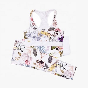 Sublimación sin costuras Gym Wear Set Estilos acanalados Yoga Set Sublimación avanzada al aire libre Fitness Workout Sets para mujeres - Product Image 6