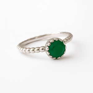Classy Fine Jewelry Bohemian Rhodium Plated Green Onyx Bezel <b>Set</b> <b>Ring</b> <b>Silver</b> Band Women's Wedding Engagement Party Everyday Gift - Product Image 3